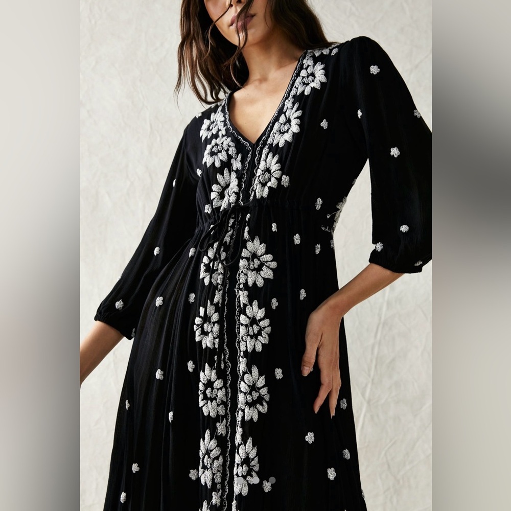 Embroidered Fable Midi Free People Dress, new with tags